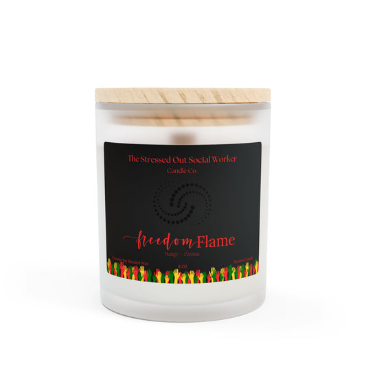 Freedom Flame Frosted Glass Candle, 11oz