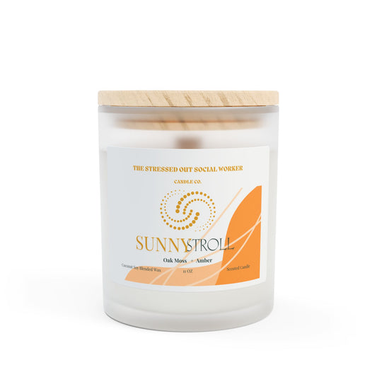 Sunny Stroll Frosted Glass Candle, 11oz