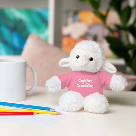Cuddling is my Counseling Sheep Stuffed Animal with Tee